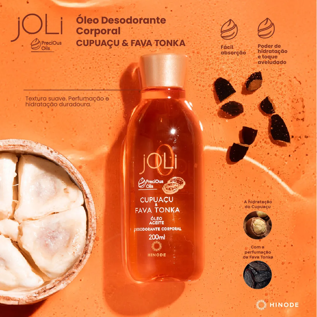 Imagem 4 de Óleo Desodorante Corporal Joli Cupuaçu e Fava Tonka 200ml