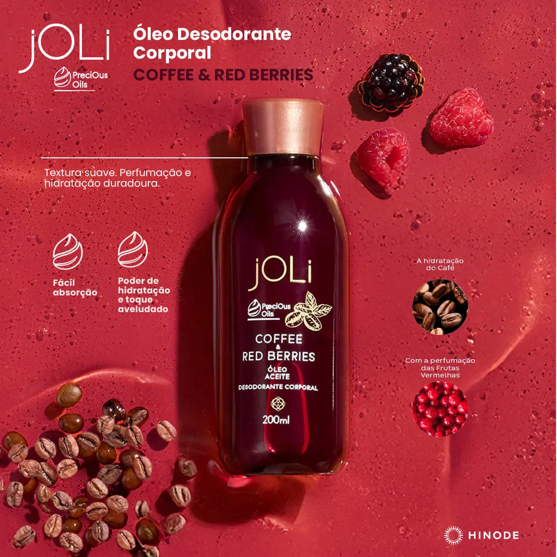 Imagem 3 de Óleo Desodorante Corporal Joli Café e Frutas Vermelhas 200ml