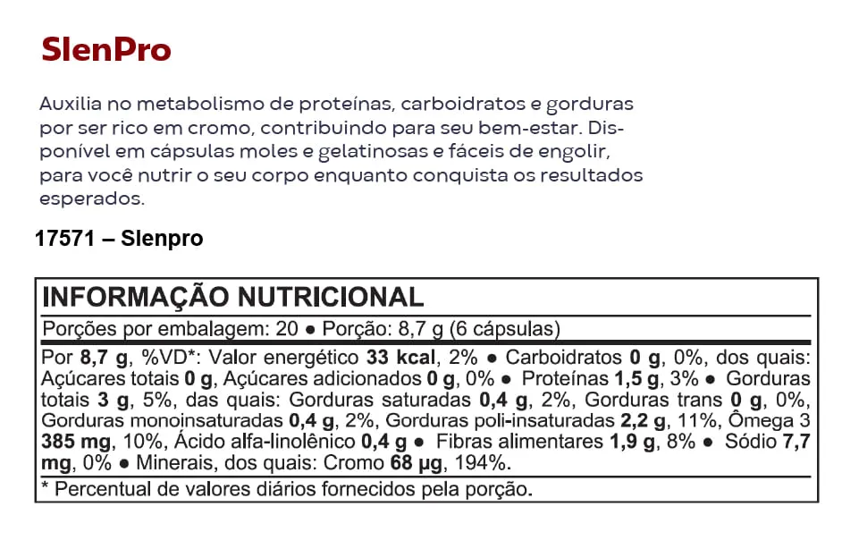 Imagem 3 de Suplemento Alimentar Slenpro HND 120 Cápsulas