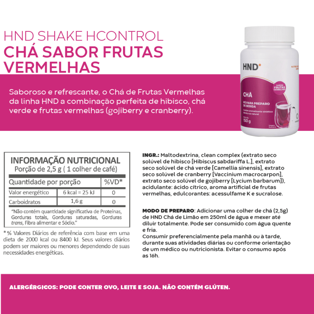 Imagem 2 de Chá Sabor Frutas Vermelhas 150g