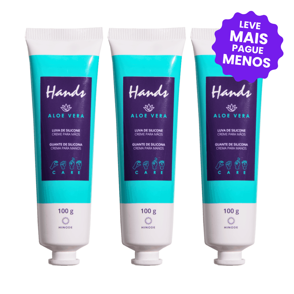 Kit 3 Luvas De Silicone Hands Aloe Vera
