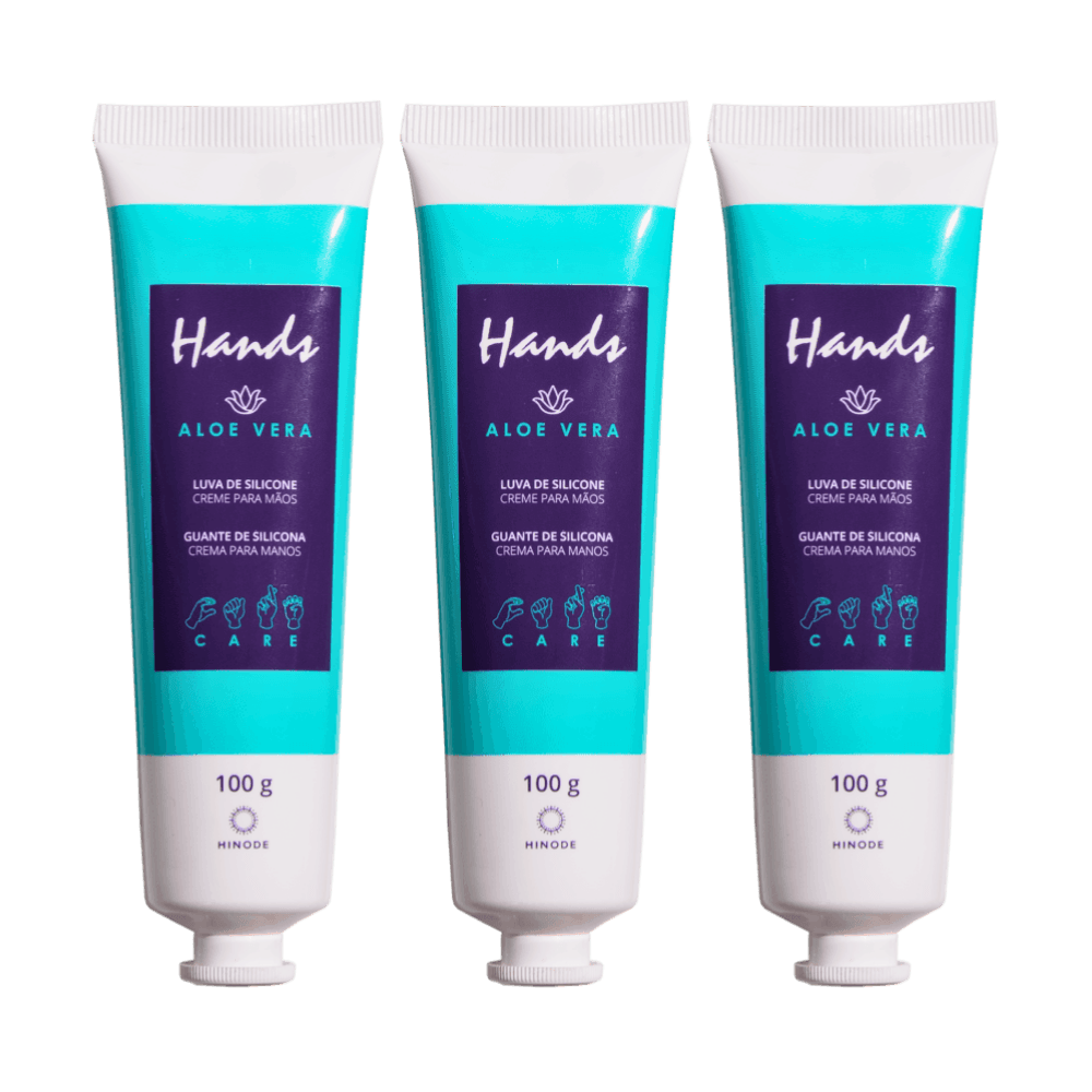 Imagem 2 de Kit 3 Luvas De Silicone Hands Aloe Vera