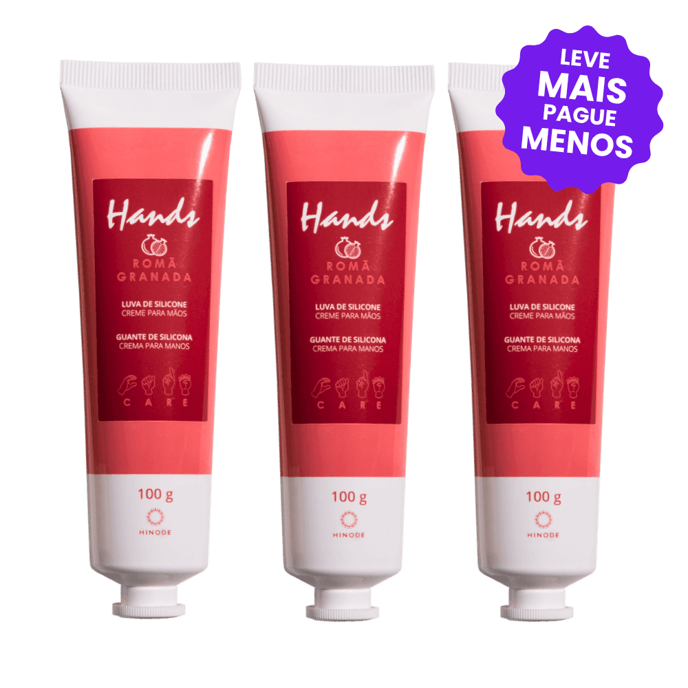 Kit 3 Luvas De Silicone Hands Romã