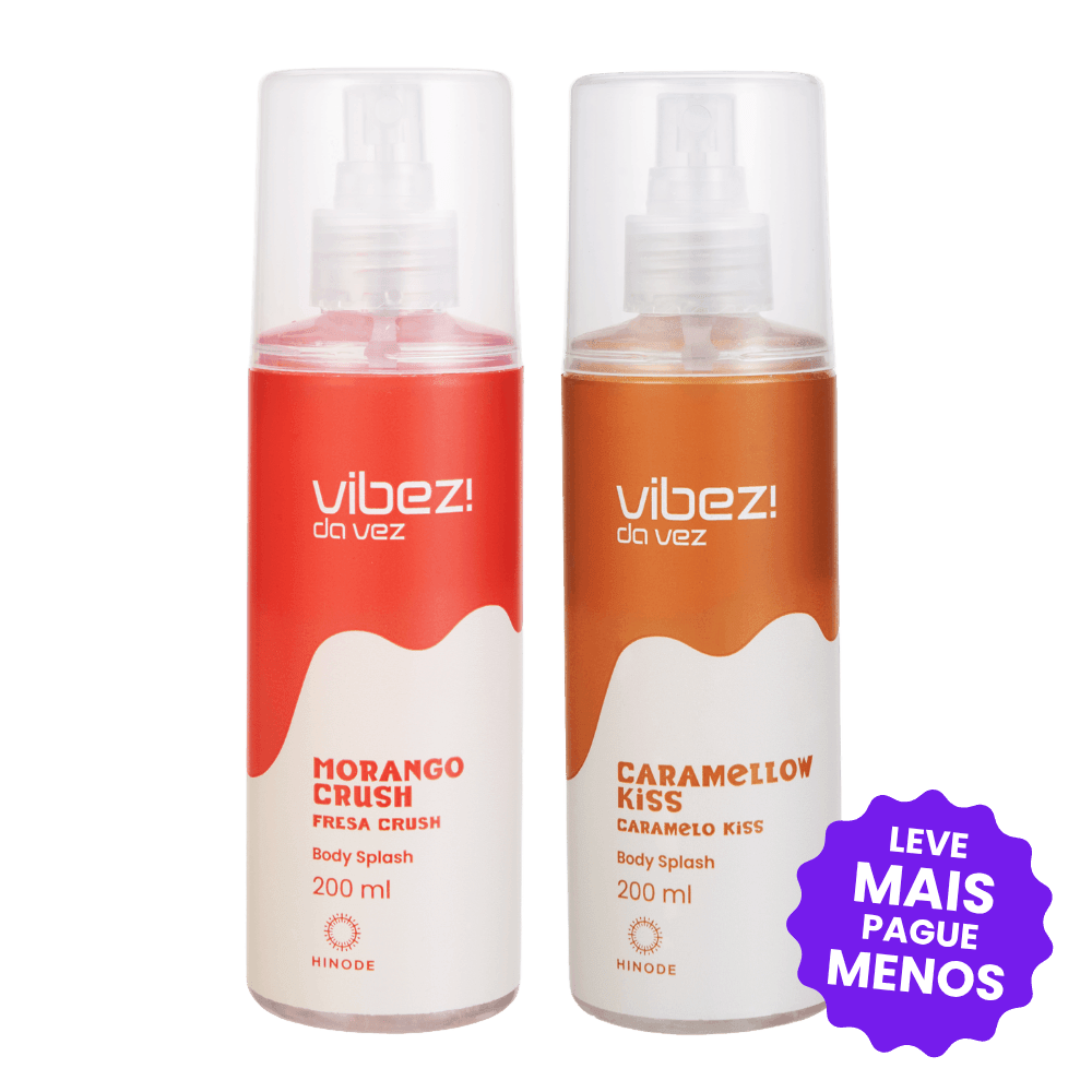 Kit 2 Body Splash Vibez da Vez! Morango Crush + Caramellow Kiss