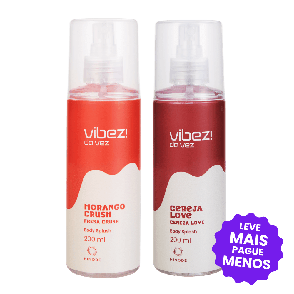 Kit 2 Body Splash Vibez da Vez! Morango Crush + Cereja Love