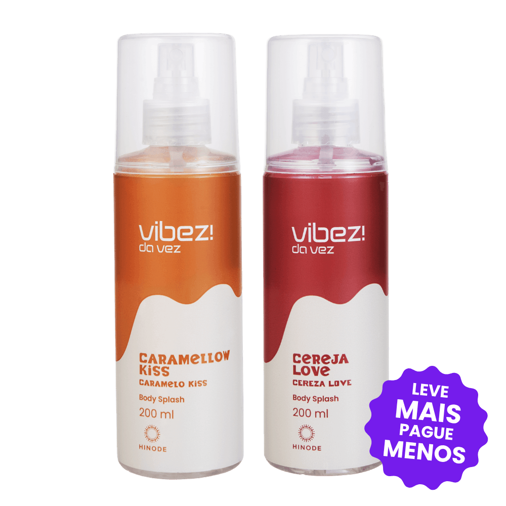 Kit 2 Body Splash Vibez da Vez! Caramellow Kiss + Cereja Love