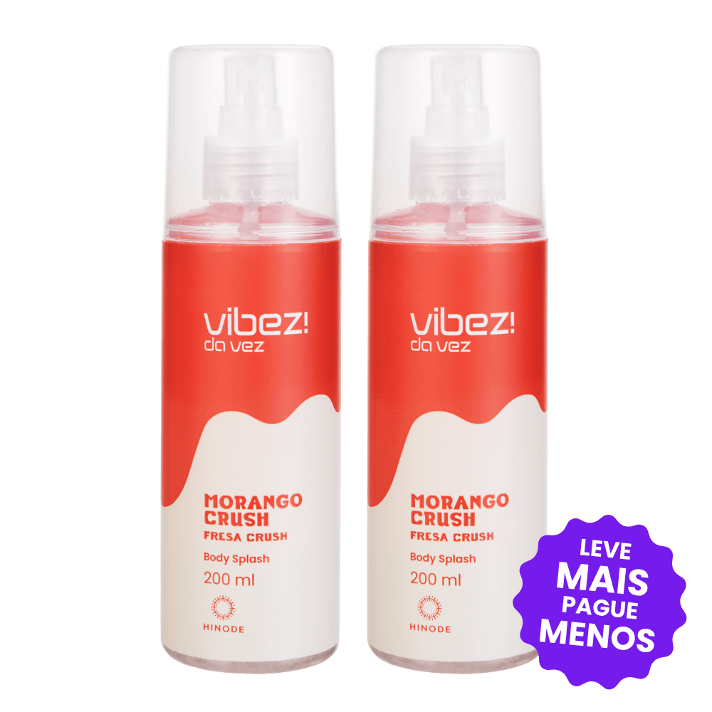 Kit 2 Body Splash Vibez da Vez! Morango Crush