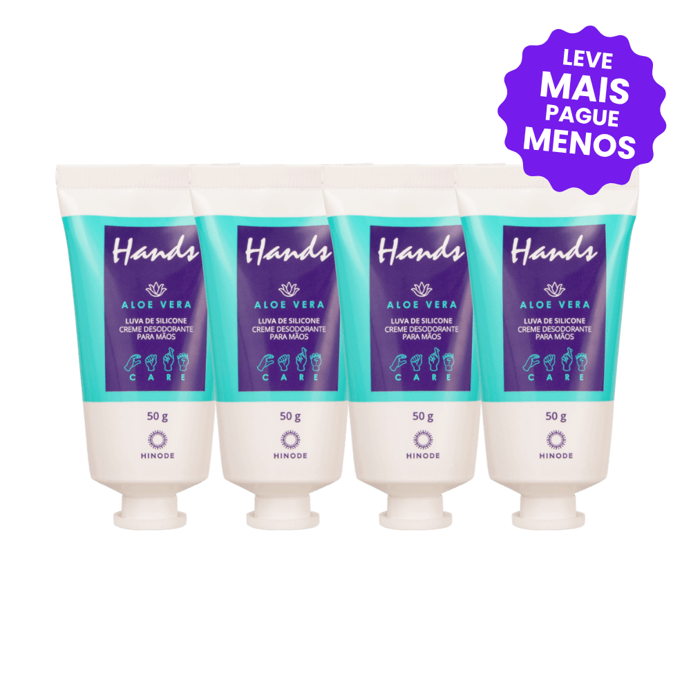 Kit 4 Miniaturas Luvas De Silicone Hands Aloe Vera