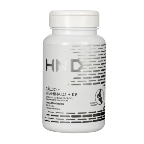 Cálcio + Vitamina D3 + K2 em 60 Cápsulas HND